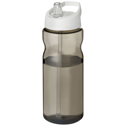 Bidon sport publicitaire plastique recyclé 650 ml H2O Eco Charbon et Blanc